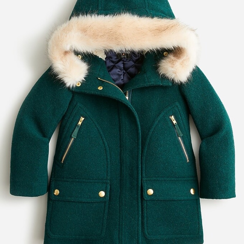 Girls' chateau parka in stadium-cloth (2) Forest Green - Like New Condition